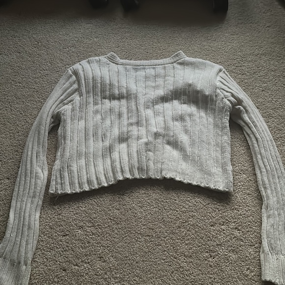 Teen girl white button up cardigan - Picture 2 of 2